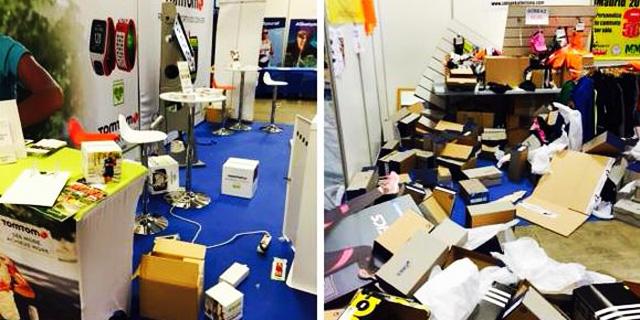 Roban abundante material y destrozan los stands de la Feria del Corredor de Madrid