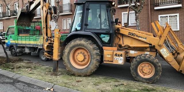 Sevilla la Nueva comienza el año renovando la mediana en la calle Haces