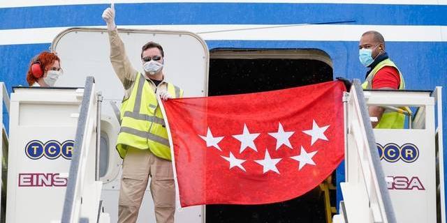 La Comunidad de Madrid recibe un avión con 79 toneladas de material sanitario