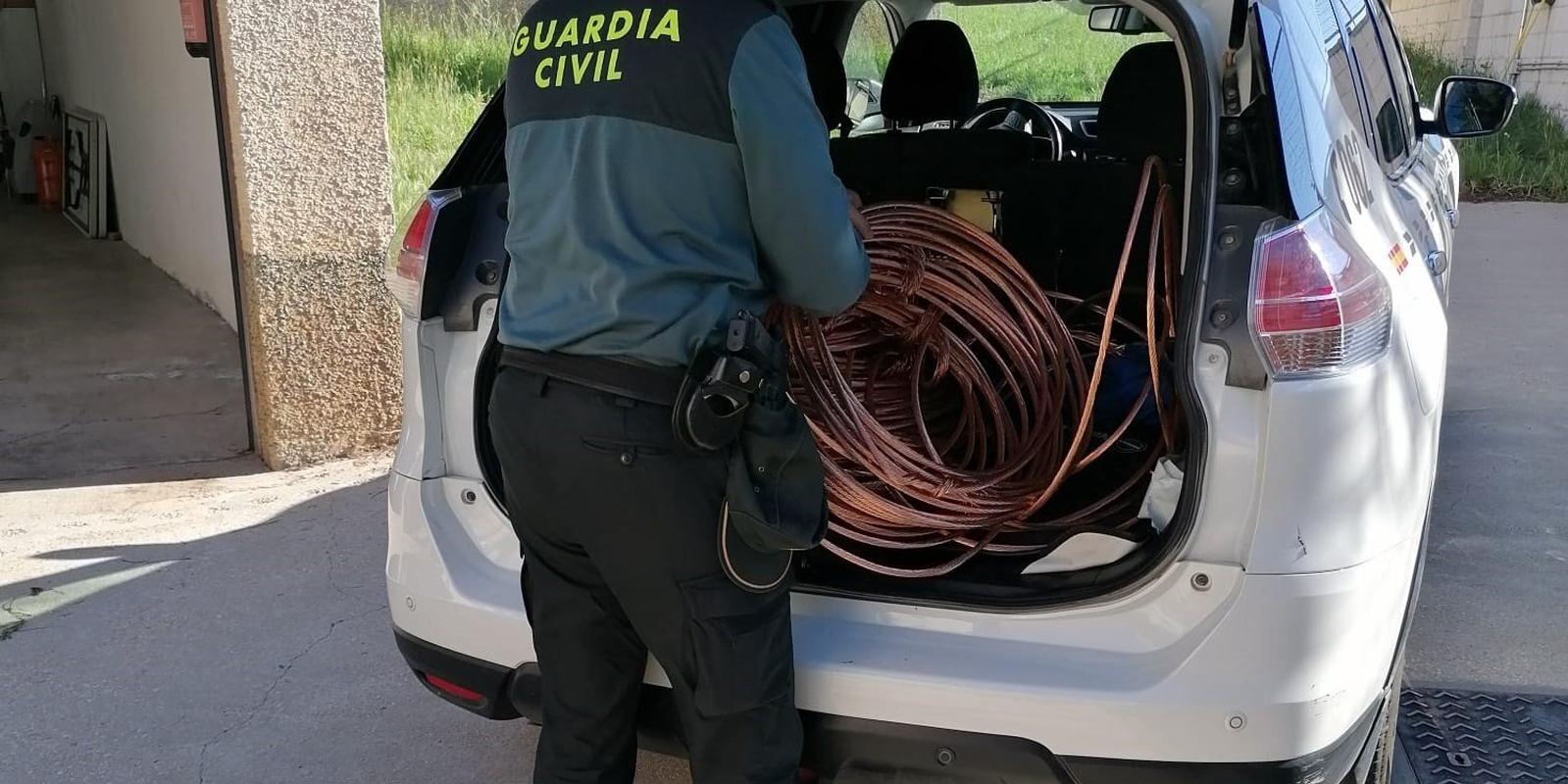 Dos madrileños detenidos en Soria cuando transportaban 133 kilos de cobre robados en un parque eólico