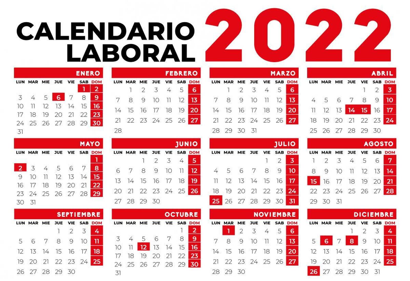 Calendario Laboral de la Comunidad de Madrid 2022: doce festivos, incluidos el 25 de julio y el 26 de diciembre