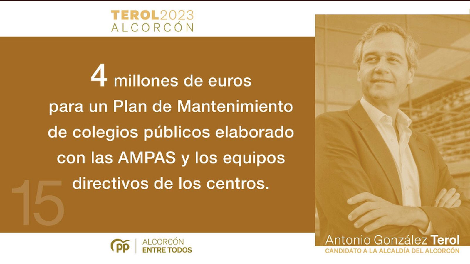 Terol anuncia una inversión de cuatro millones de euros en los colegios públicos de Alcorcón Terol anuncia una inversión de cuatro millones de euros en los colegios públicos de Alcorcón