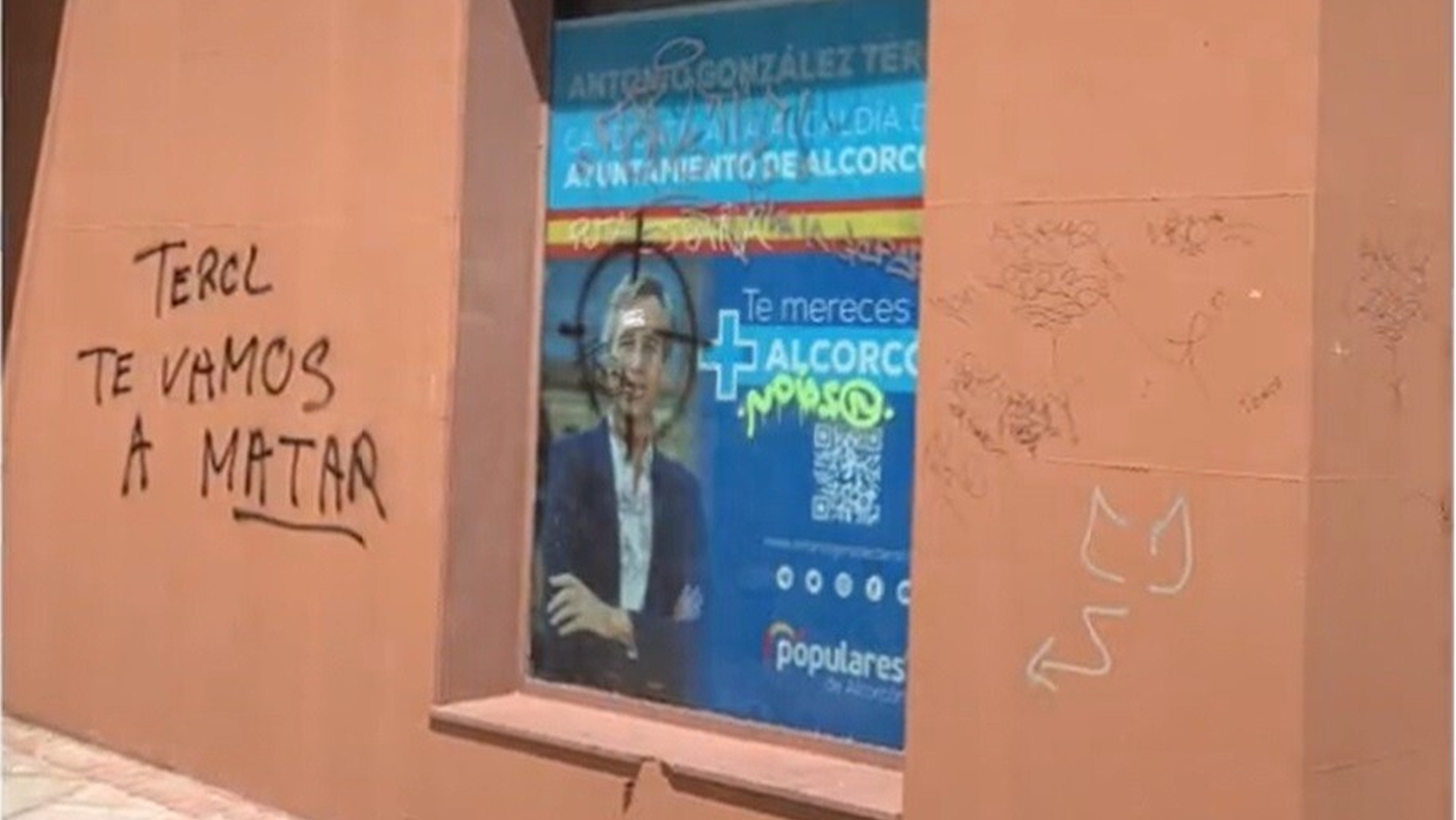 Amenazan con pintadas al candidato del PP en Alcorcón: 