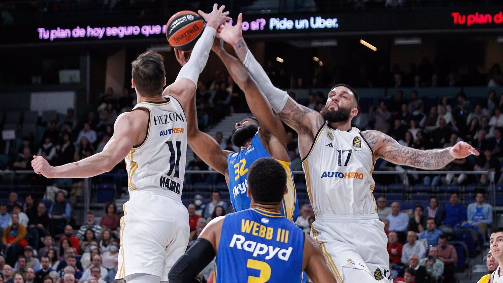 El Real Madrid se mantiene invicto en el WiZink tras batir 106-101 en el clásico europeo al Maccabi