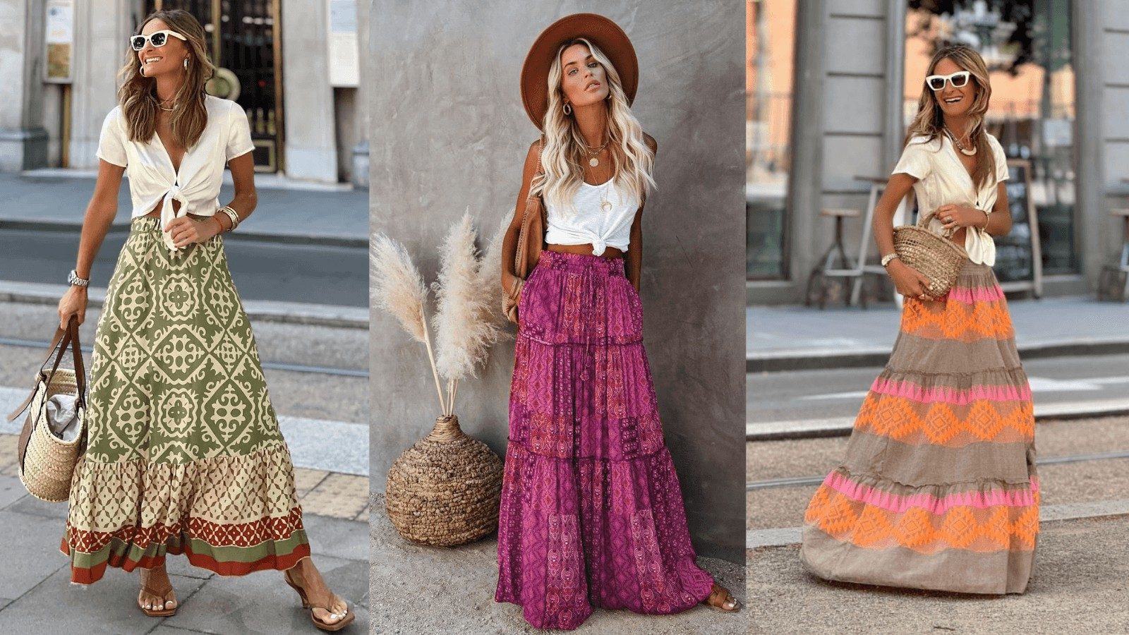 Las calles vuelven a llenarse de faldas largas de inspiración boho