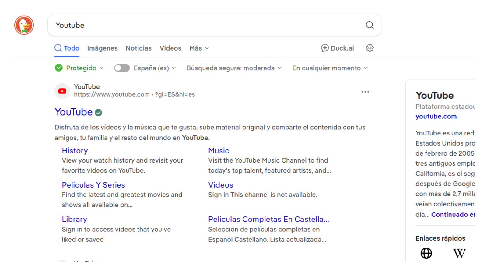 DuckDuckGo bloquea la mayoría de anuncios en YouTube