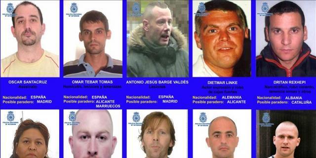 La Policía busca a diez fugitivos en España