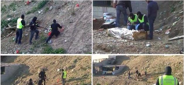 Trasladan a los dos detenidos en Ceuta a Madrid tras finalizar el registro del zulo