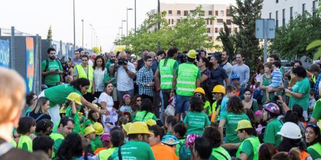 Las familias del CEIP Cervantes de Getafe protestan por las obras inacabadas