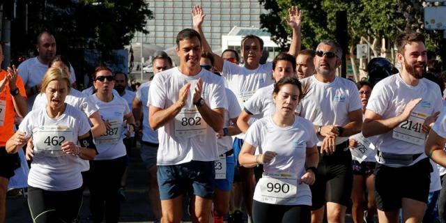Pedro Sánchez también corrió contra la violencia machista