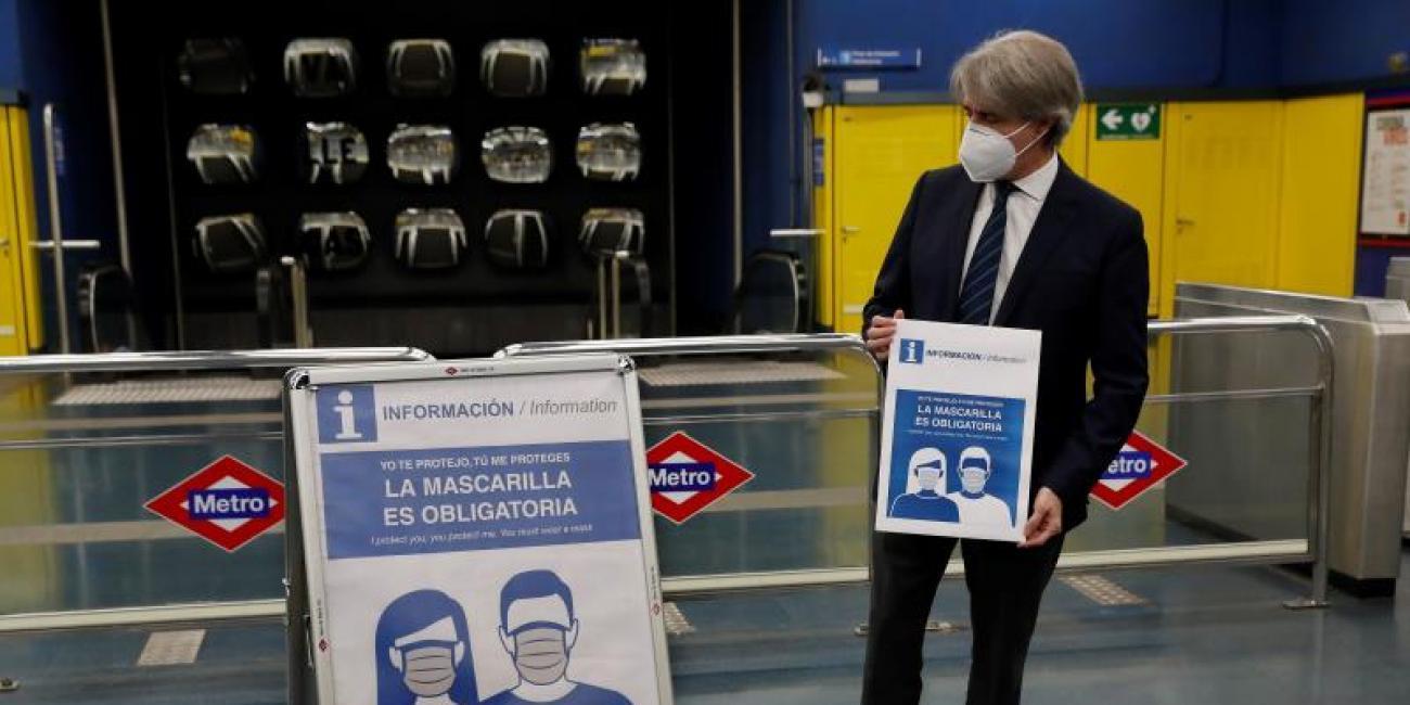 Garrido asegura que el 88% de viajeros llegó al Metro ya con su mascarilla