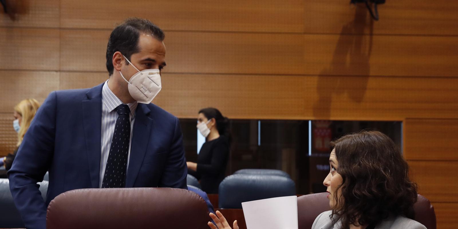 Aguado asegura que Cs no dará "un cheque en blanco" para apoyar otra prórroga