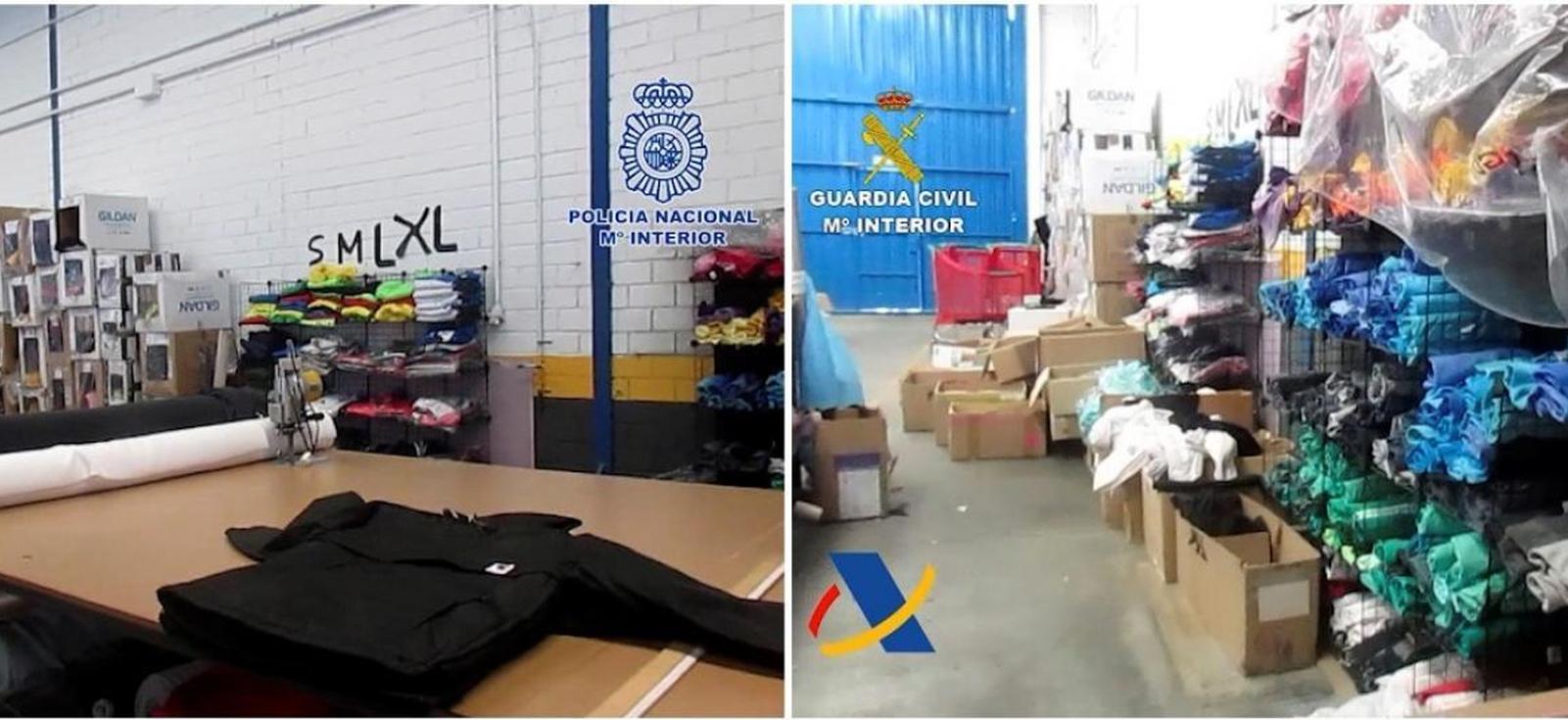 Desmantelado por segunda vez un taller en Valdemoro que falsificaba prendas deportivas