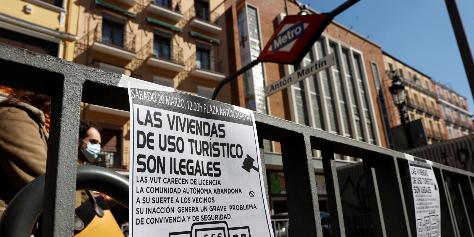 Protesta en el centro de Madrid para que se actúe contra las viviendas turísticas