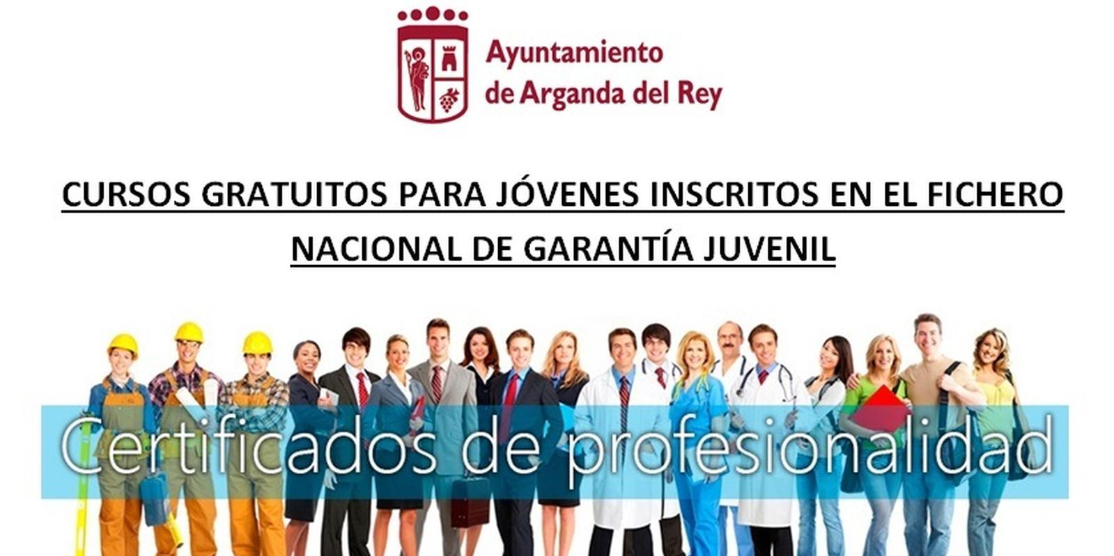 Nuevas actuaciones formativas gratuitas en Arganda para jóvenes inscritos en el fichero nacional de Garantía Juvenil