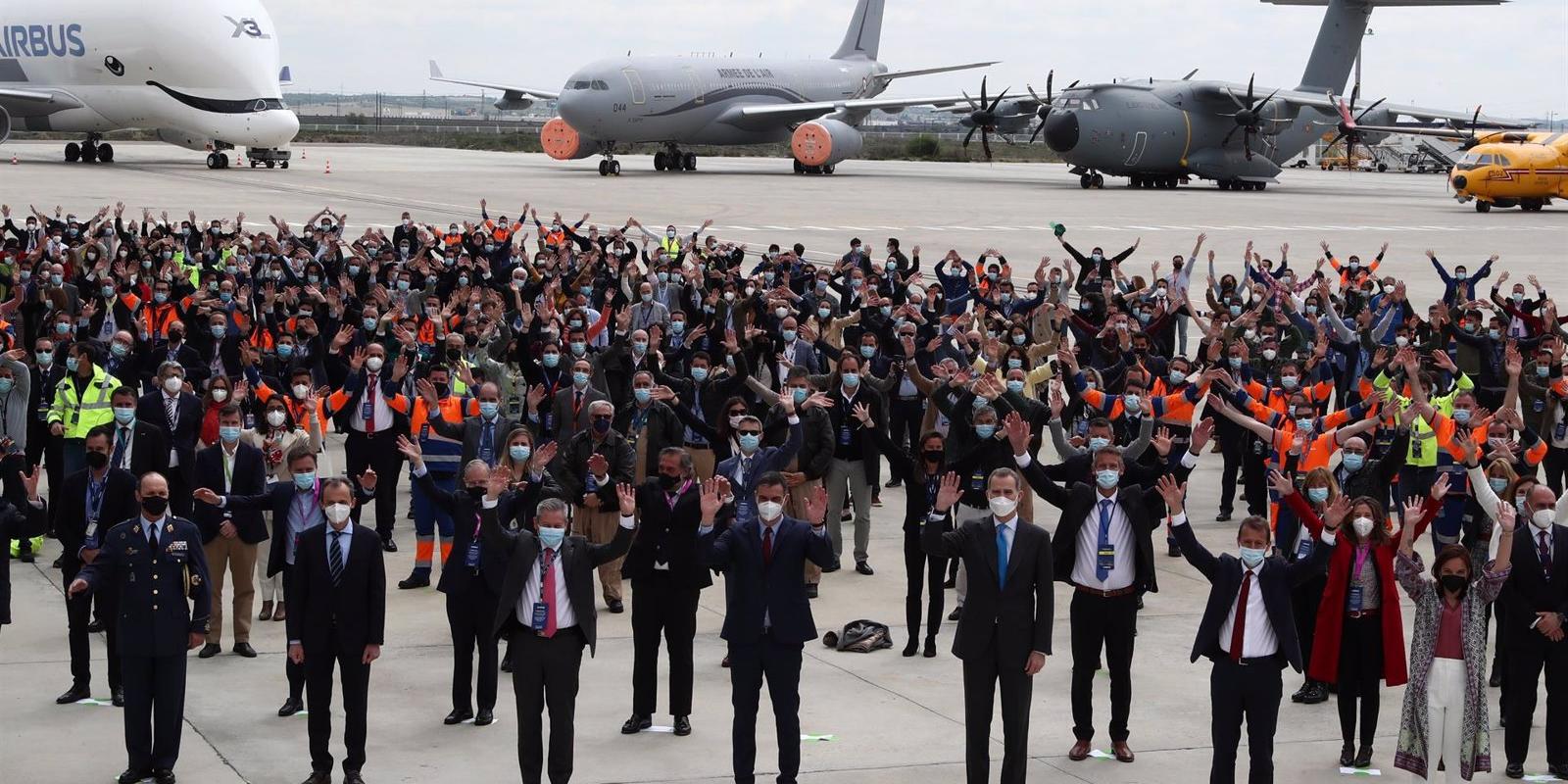 El Rey y Pedro Sánchez inauguran el campus de Airbus en Getafe, la tercera mayor instalación aeronáutica de Europa