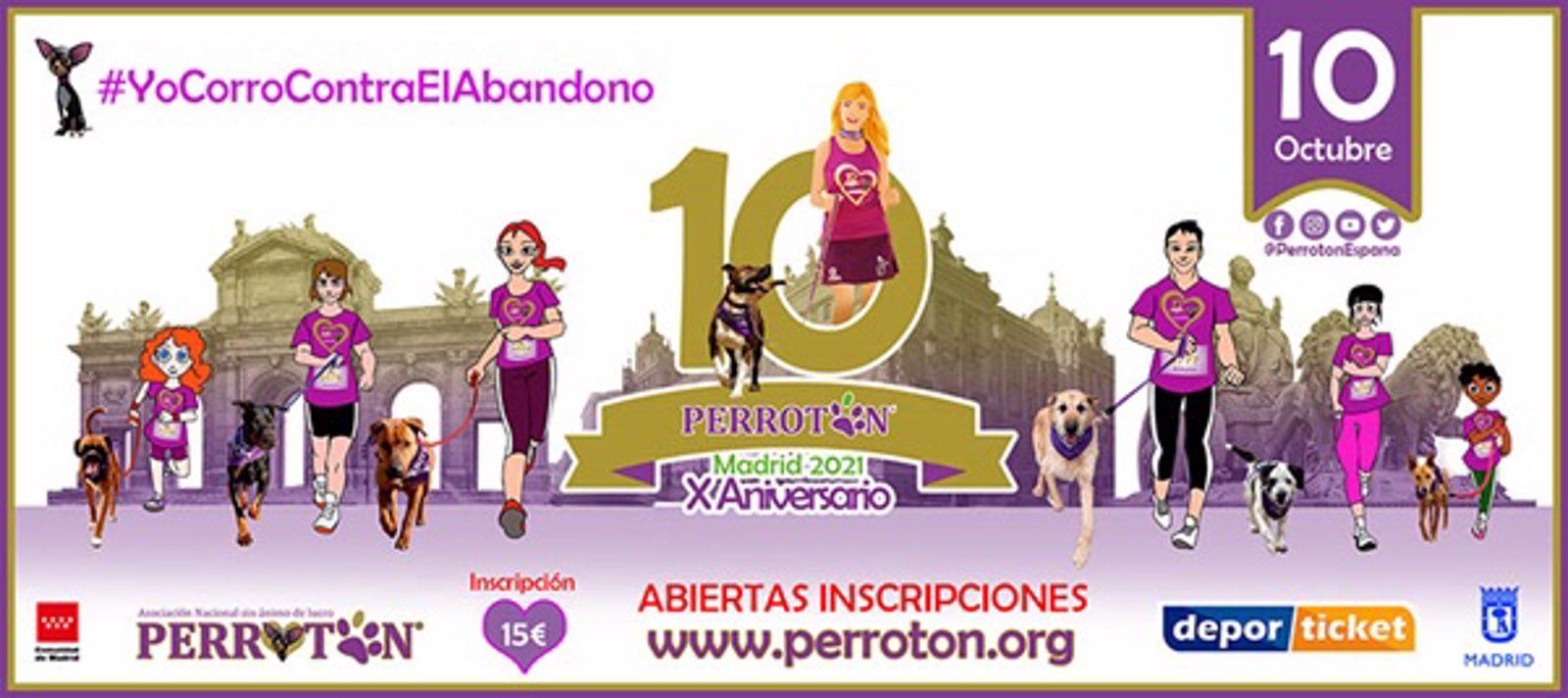 Cinco mil personas participarán junto a sus mascotas este octubre en el Perrotón Madrid 2021
