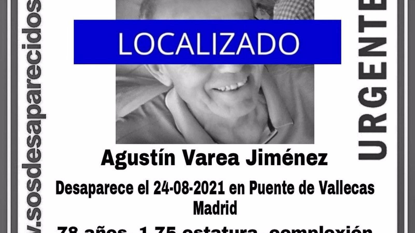Localizado el hombre de 78 años desaparecido el martes en Puente de Vallecas