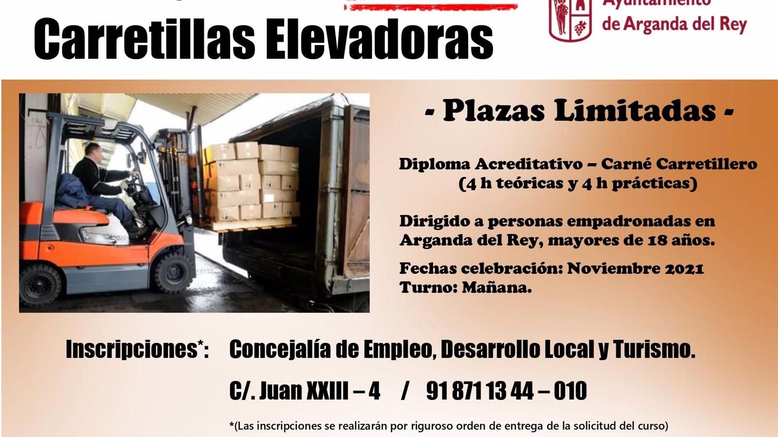 Abiertas las inscripciones para el curso gratuito de Carretillas Elevadoras en Arganda