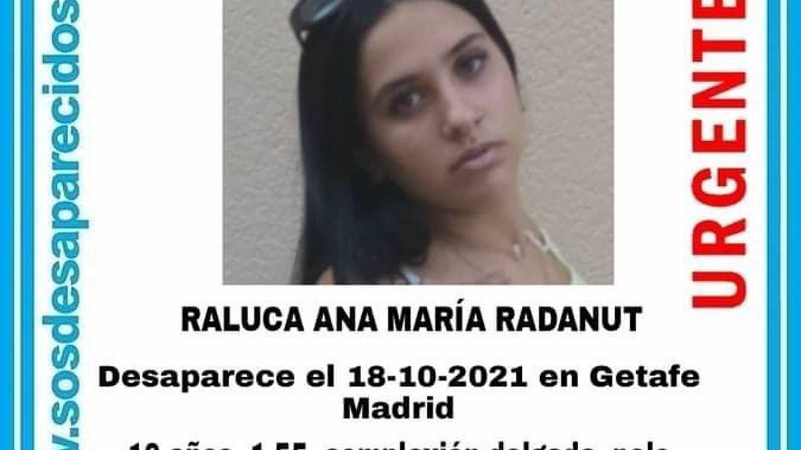 Buscan a una chica de 16 años desaparecida hace 18 días en Getafe