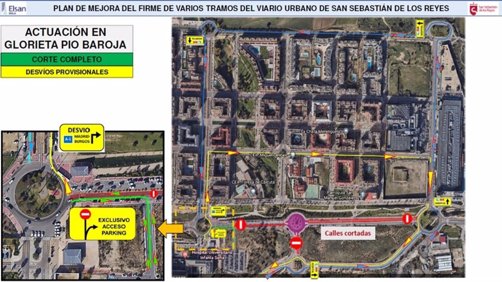 Ayuntamiento de S.S. de los Reyes fija un calendario de cortes y desvíos en la glorieta Pío Baroja por Plan de Asfaltado