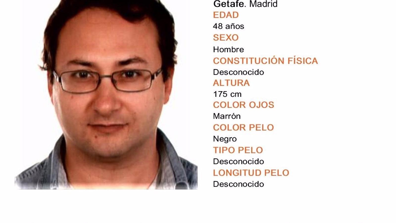 Buscan a un hombre de 48 años desaparecido desde hace cinco días en Getafe