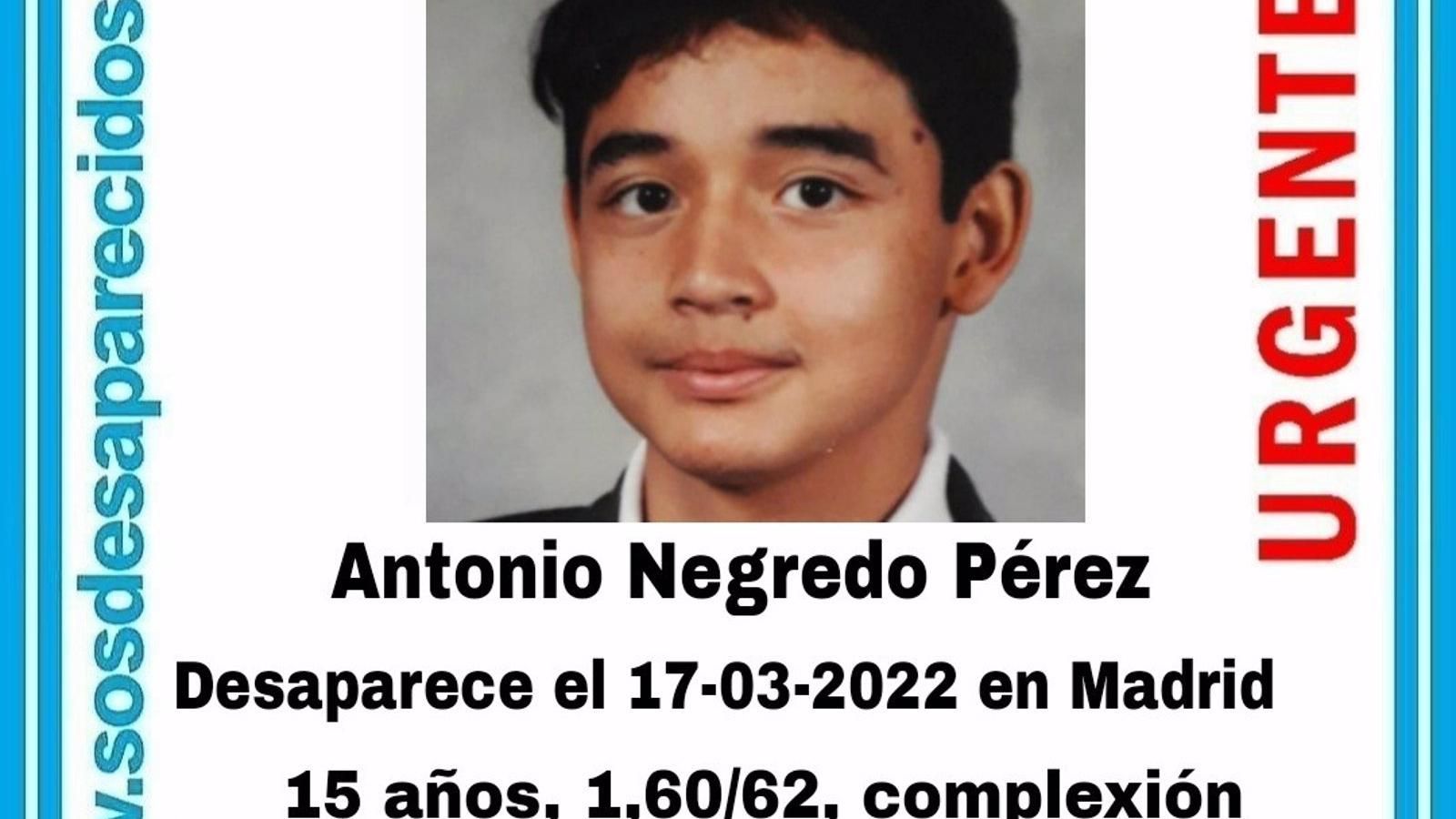 Localizado el menor de 15 años desaparecido desde el pasado jueves en Madrid