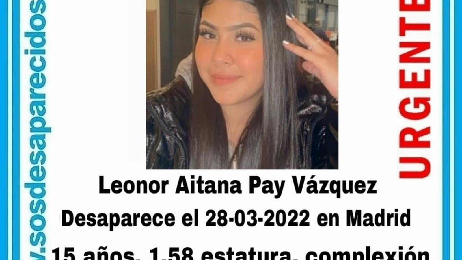 Buscan a una chica de 15 años desaparecida hace ocho días en Madrid