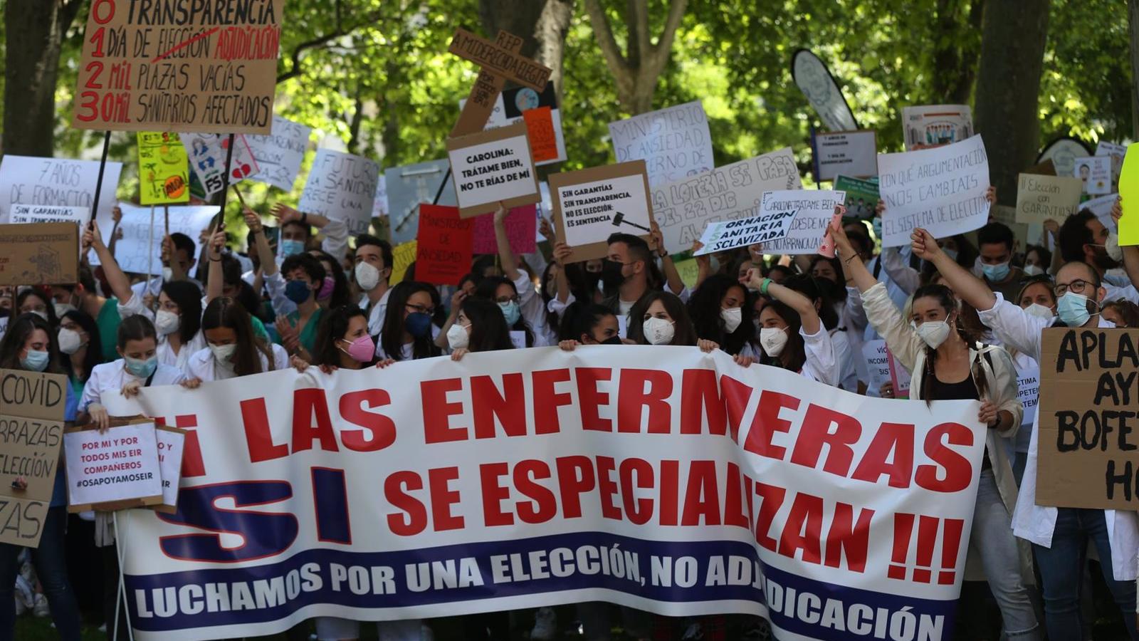 Sindicatos de enfermeros convocan una manifestación el 18 de junio en Madrid