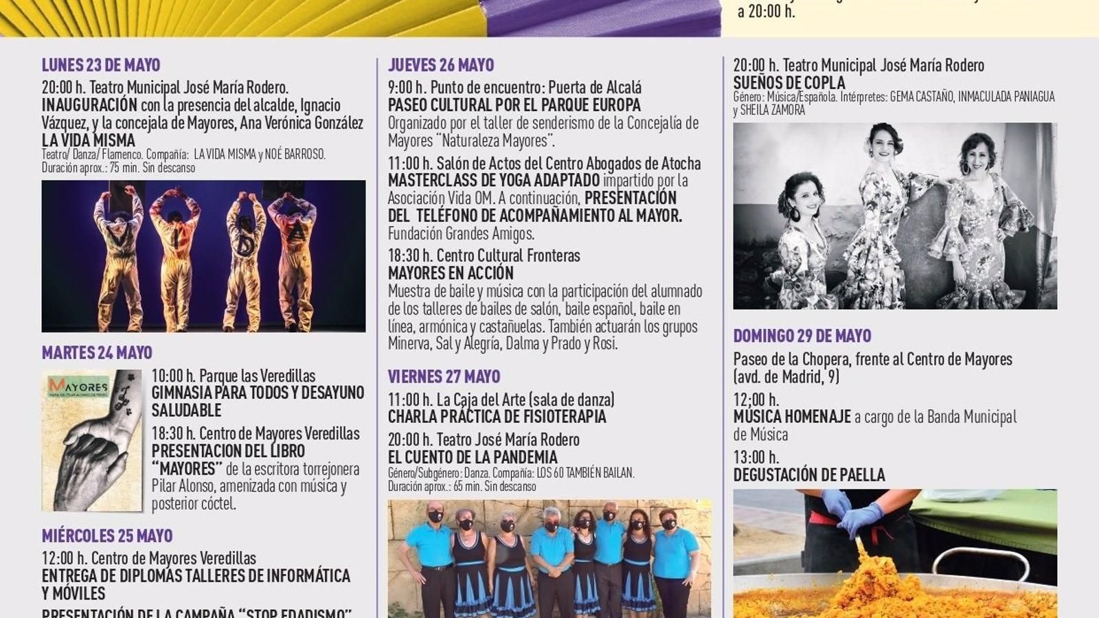 Teatro, cine, un encuentro country o campañas de concienciación, desde hoy por la Semana de los Mayores de Torrejón