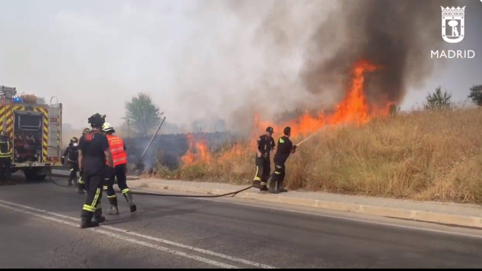  Sofocan sin heridos un aparatoso incendio de pastos en el barrio de Tres Olivos