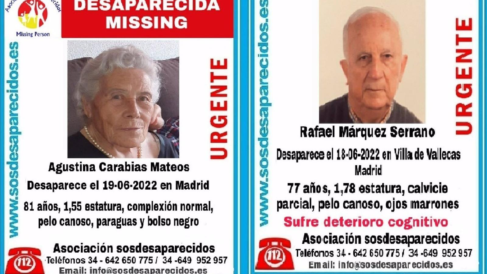  Hallan muertos a los dos ancianos desaparecidos hace unos días en Madrid