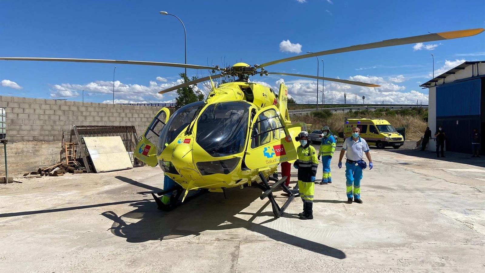 Detenido el hombre que lanzó piedras al helicóptero del Summa que iba a atender a 2 tiroteados en Ciempozuelos