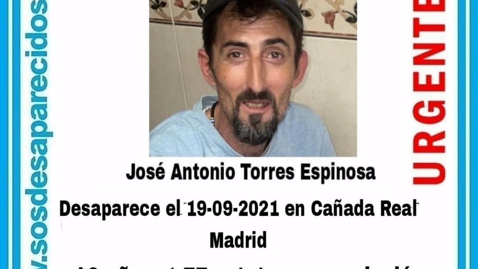 Piden ayuda para encontrar a José Antonio Torres, un guipuzcoano desaparecido hace un año en Madrid