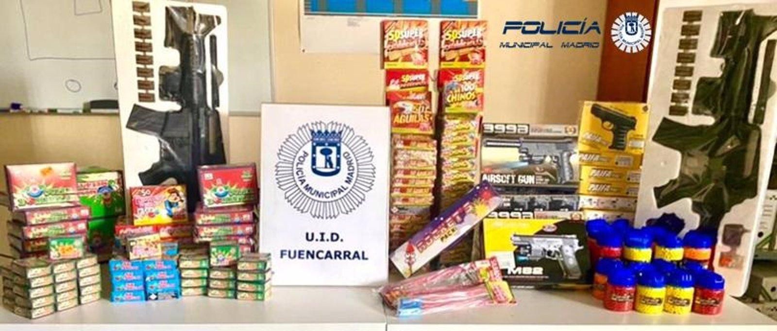  Requisadas 11.000 unidades de productos pirotécnicos y 18 armas airsoft en las fiestas del barrio del Pilar