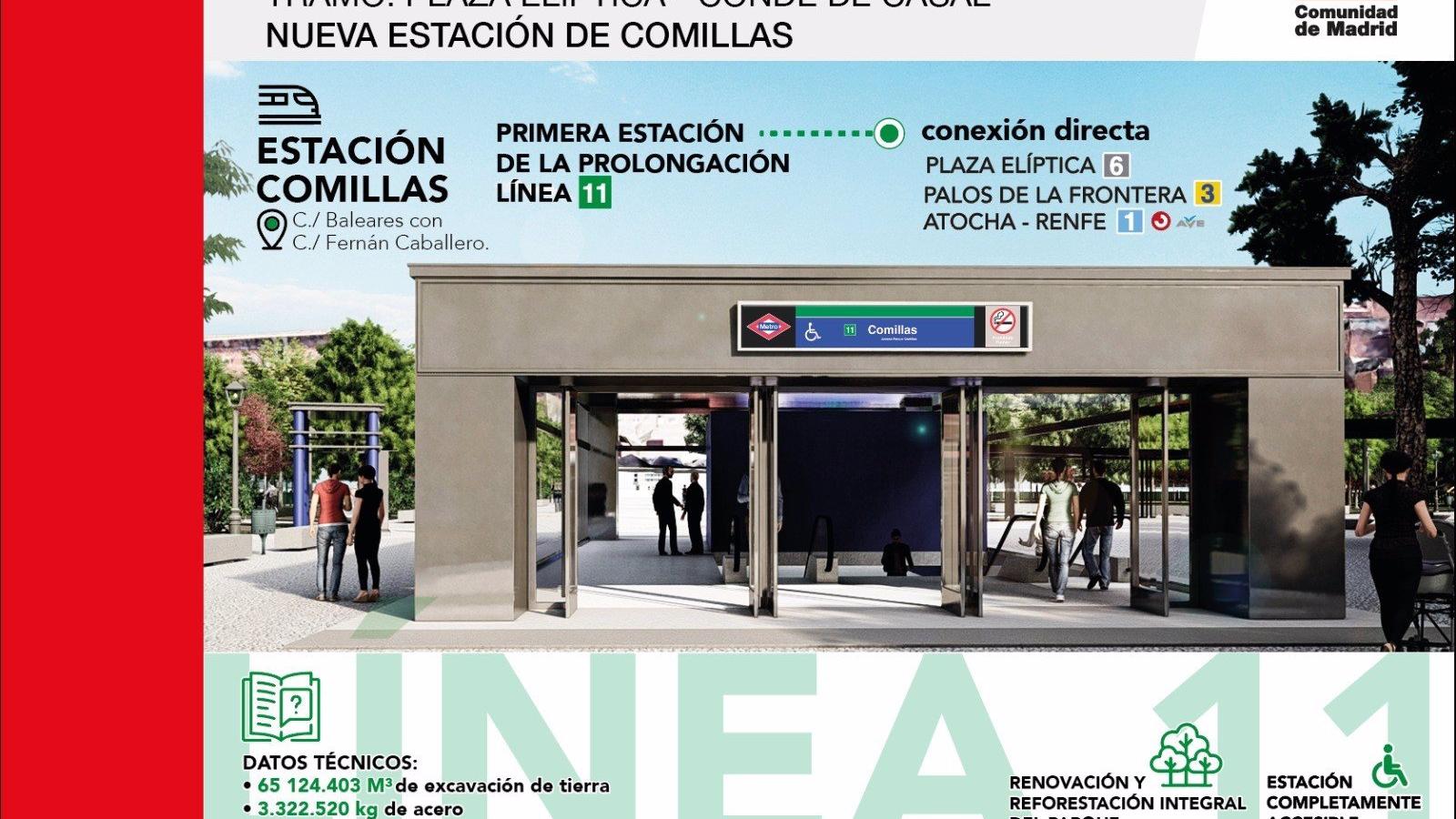 Comienzan las obras de prolongación de la Línea 11 de Metro desde Plaza Elíptica a Conde de Casal
