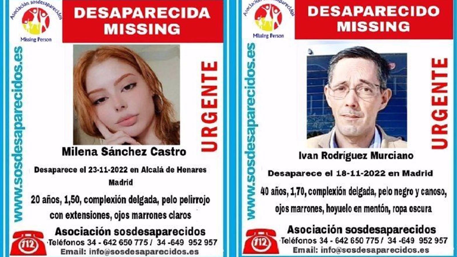 Buscan a una joven de Alcalá de 20 años y un hombre de 40 de Madrid desaparecidos hace unos días