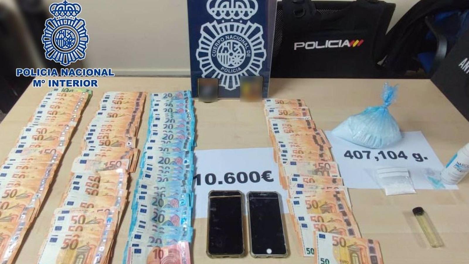Detenido con 400 gramos de cocaína y más de 10.000 euros en efectivo en Ciudad Lineal
