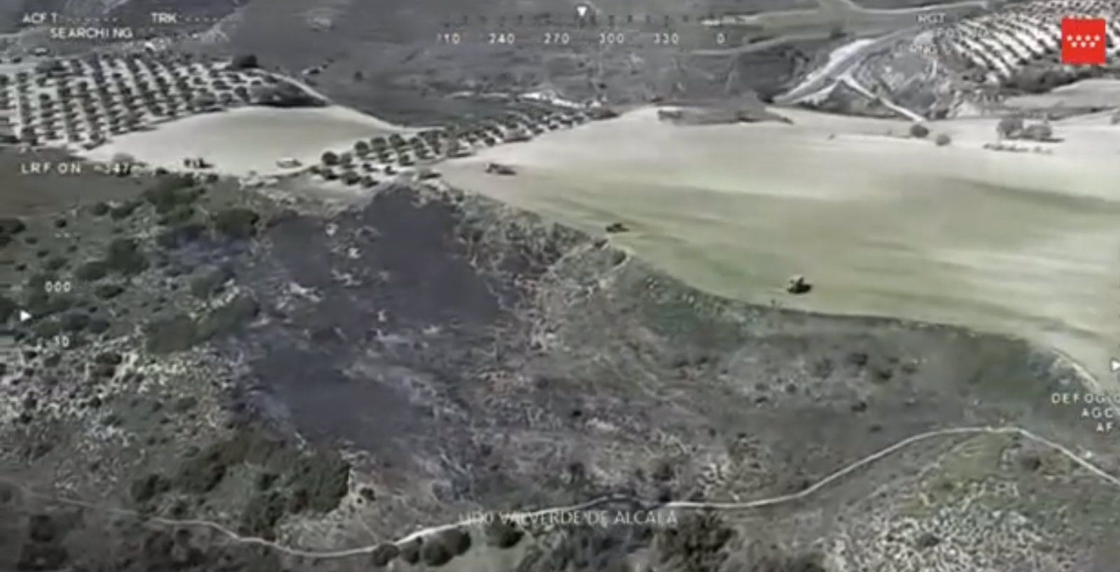 Cinco dotaciones de Bomberos sofocan un fuego
de monte bajo en Valverde de Alcalá