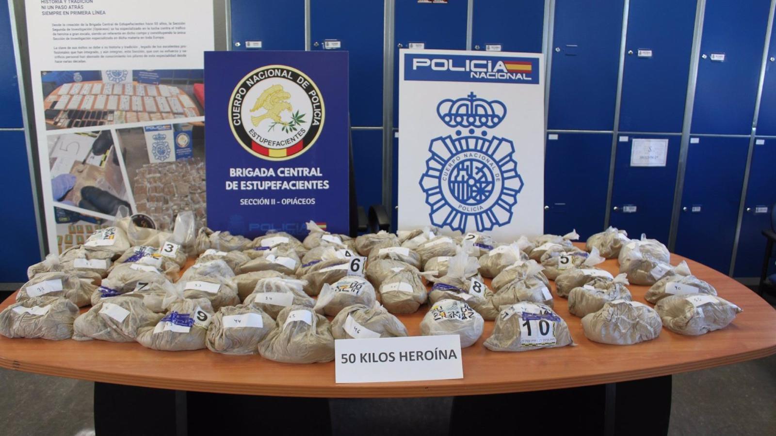 Detenido un portugués al incautarse 50 kilos de heroína durante una transacción en un parking de Las Rozas