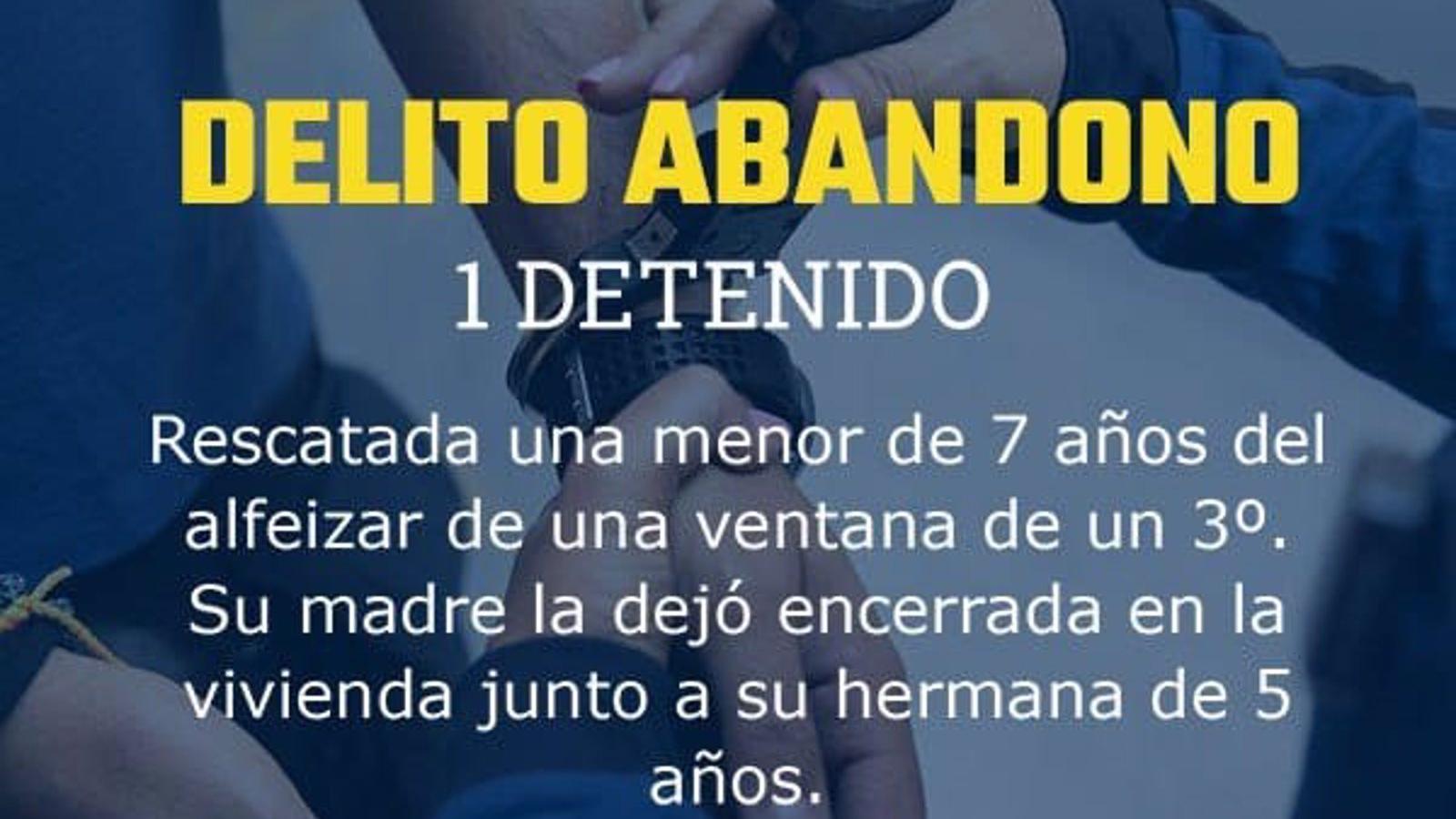 Rescatada en Puente de Vallecas una menor de siete años de la ventana después de que su madre la dejara encerrada