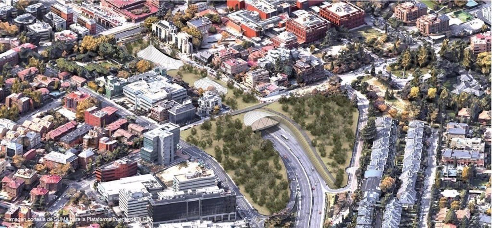 Villacís apuesta por crear un corredor ambiental de 300 metros sobre la A-2 para cubrir el puente de Arturo Soria