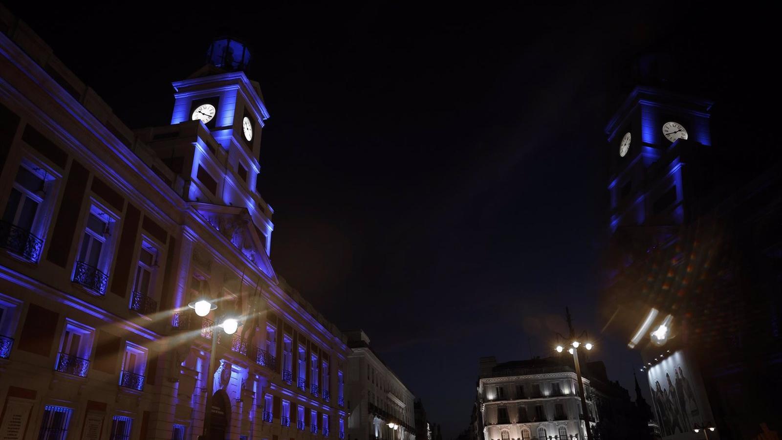 Madrid celebra el Día de Europa iluminando la Casa de Correos en azul