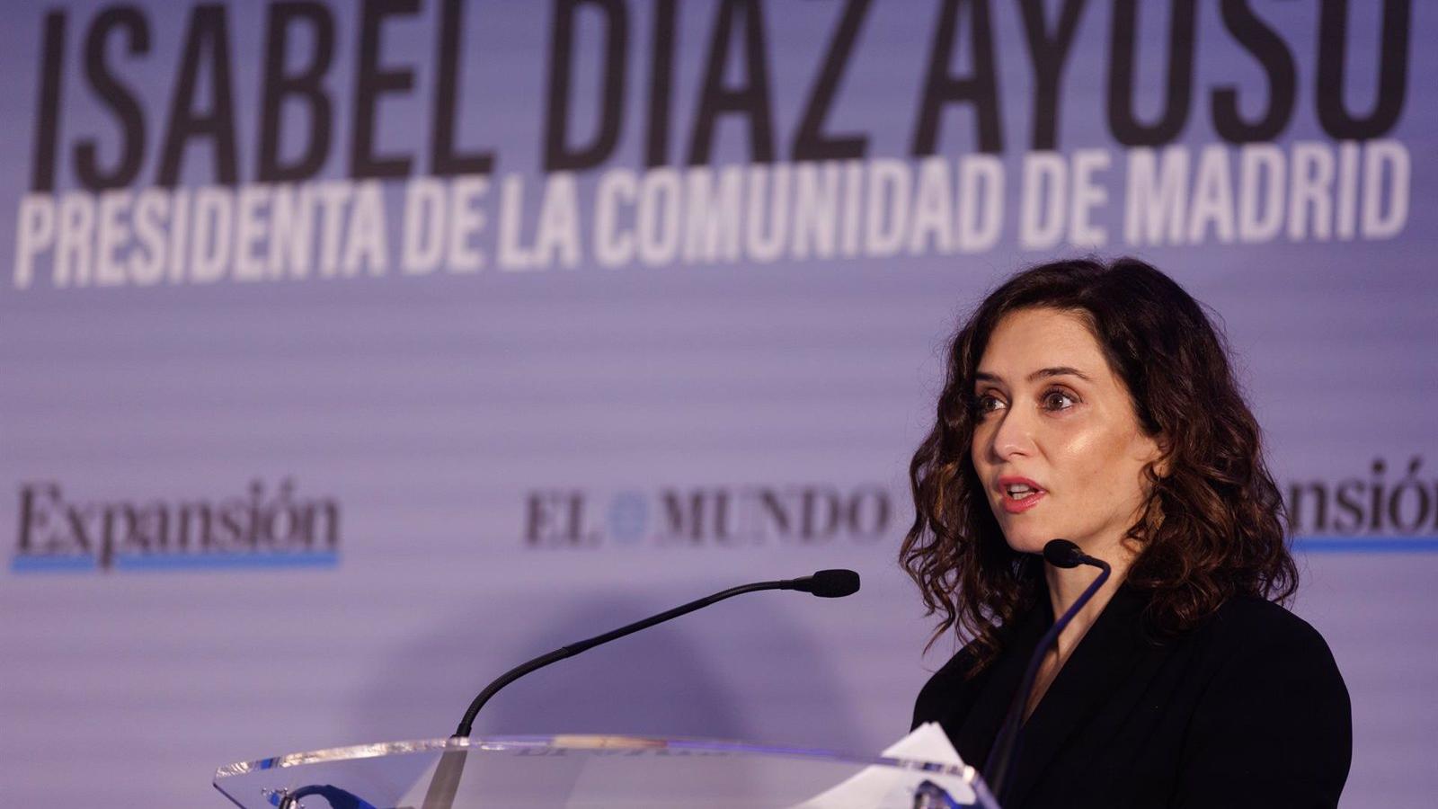 Díaz Ayuso  muestra su compromiso de eliminar en breve el impuesto a las grandes fortunas en la región