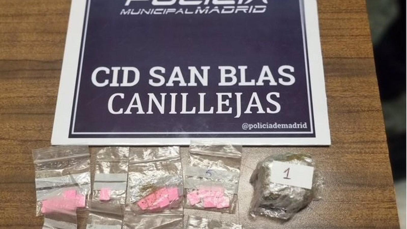 Detenidos dos hombres que llevaban hachís, tutsi y cocaína rosa en Madrid