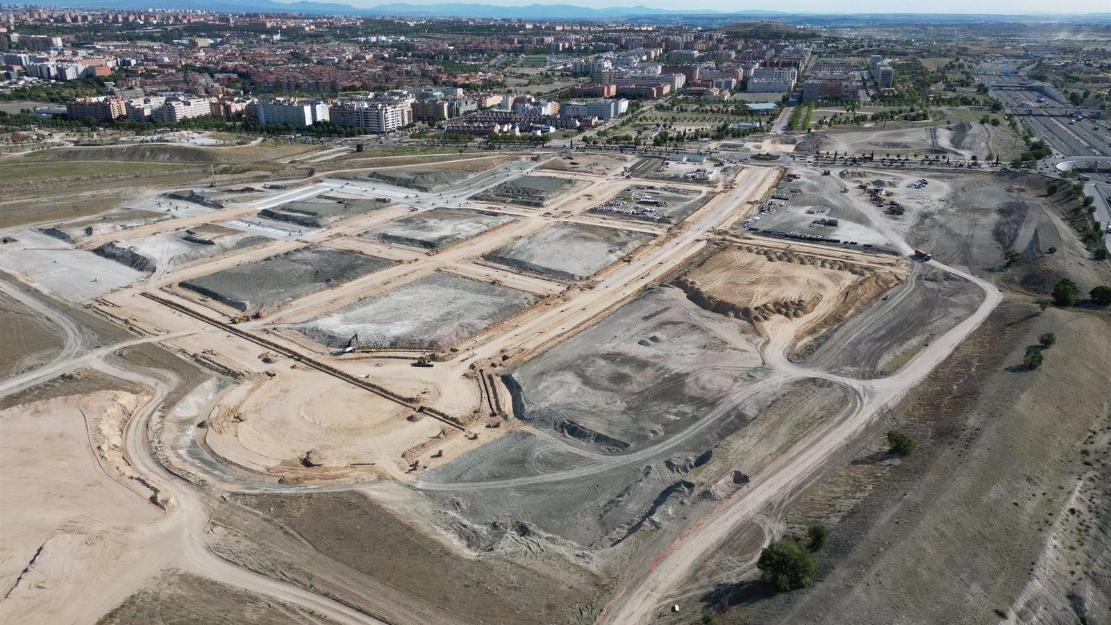 Avanzan las obras de Valdecarros, el nuevo desarrollo urbano de 2.580 viviendas en Vallecas