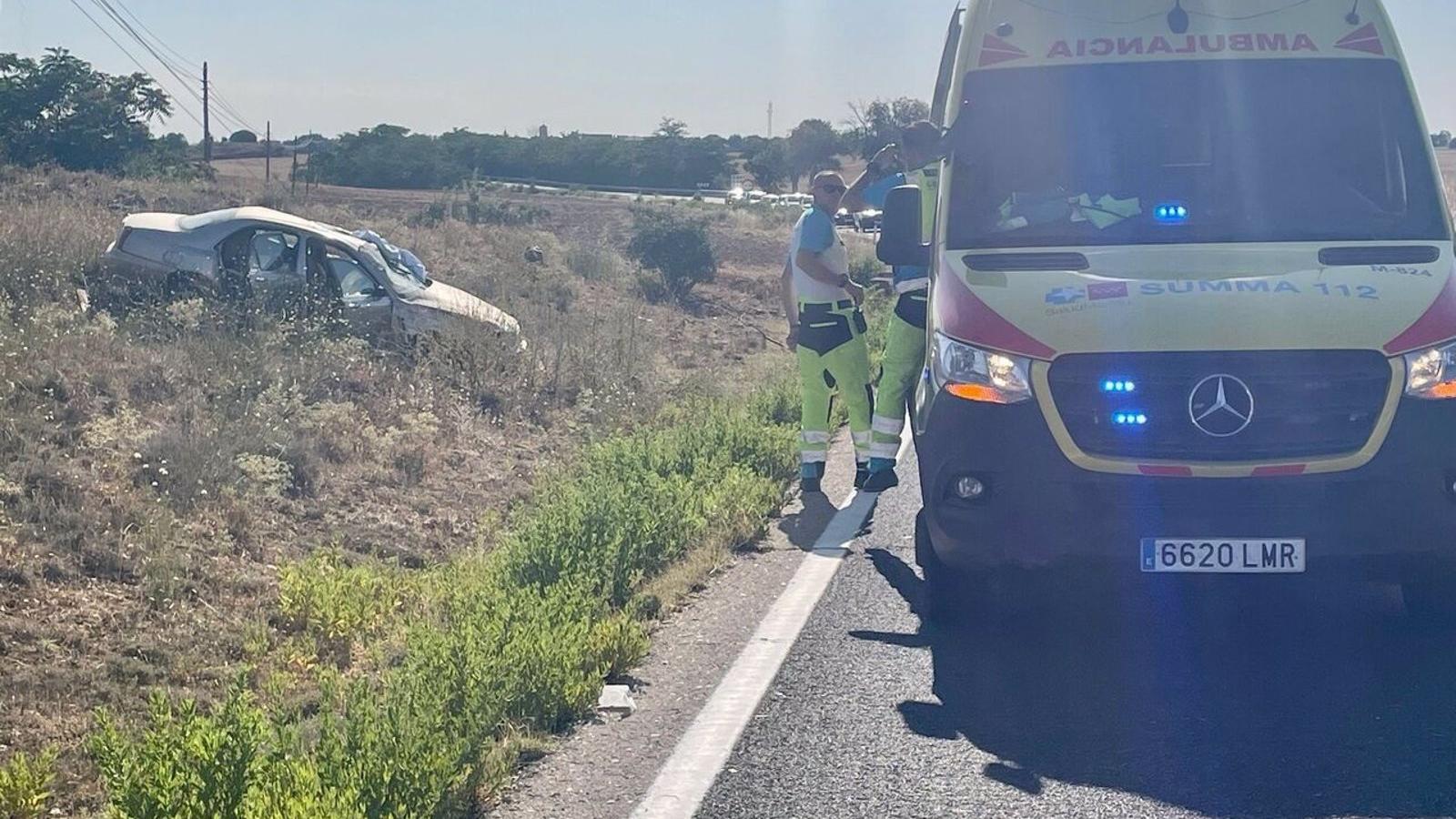 Herido un conductor después de que el vehículo en el que viajaba se saliera de la vía en Pozuelo del Rey