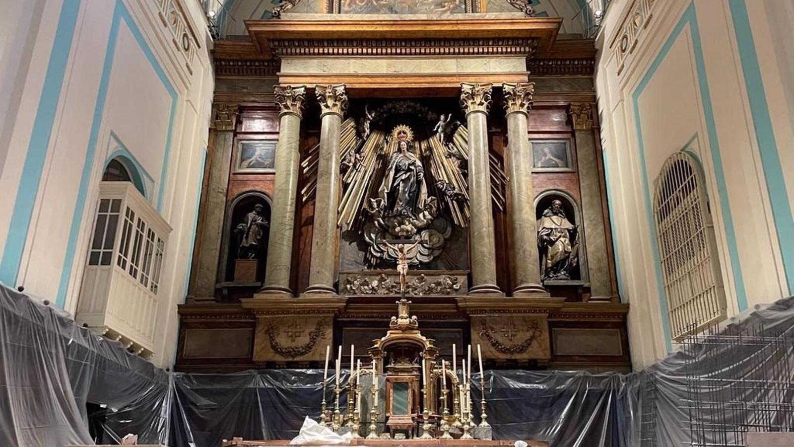 Continúa la restauración de la Iglesia del Carmen y San Luis para mejorar su eficiencia energética y su estructura