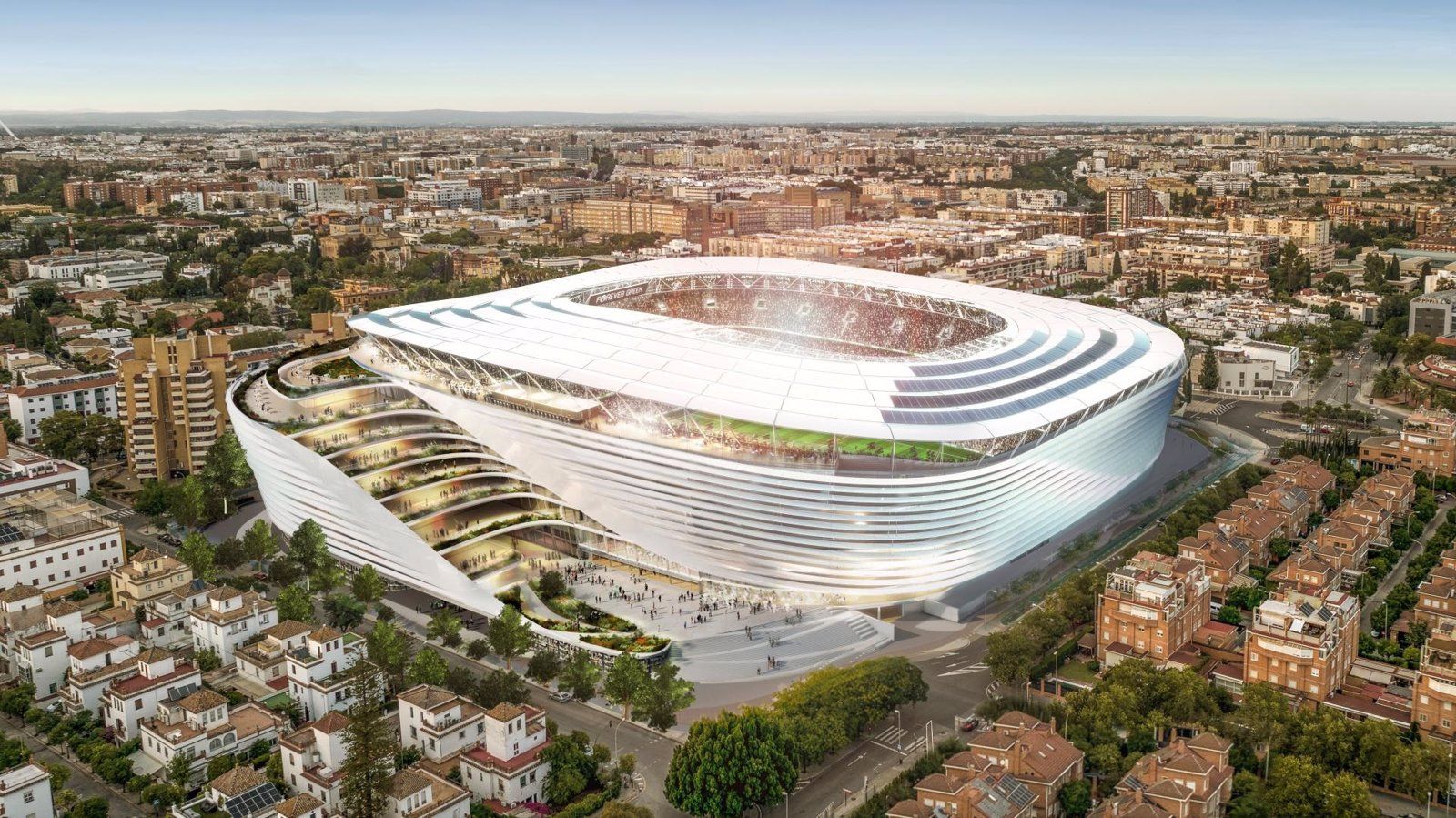 El Real Betis presenta el nuevo Estadio Benito Villamarín, "uno de los recintos futbolísticos de referencia"