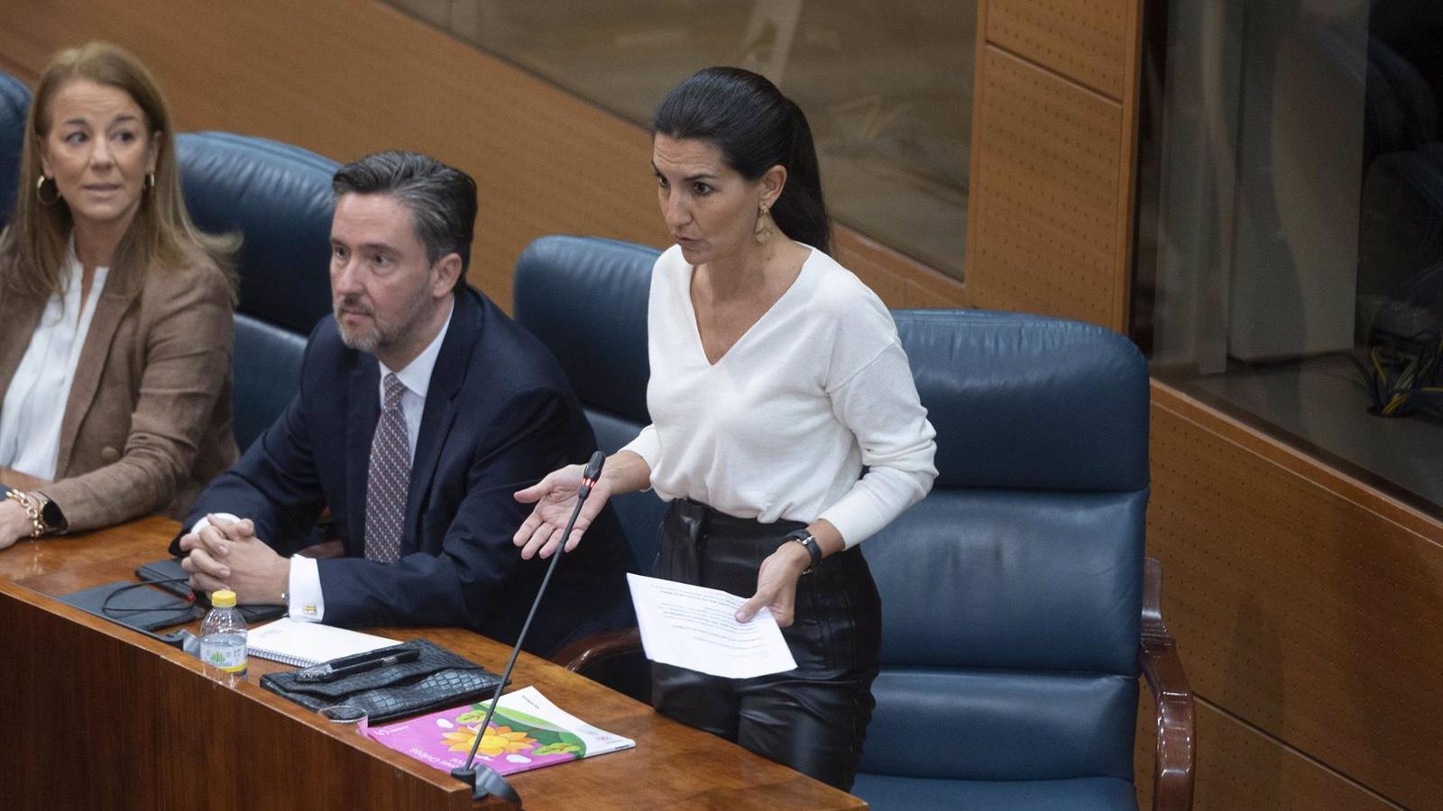 Monasterio pide a Más Madrid y PP "educación" en la Asamblea tras un nuevo choque entre ambas formaciones